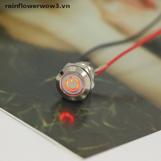 Công Tắc Điện 12mm 12V Chống Thấm Nước Màu Đen Có Đèn LED