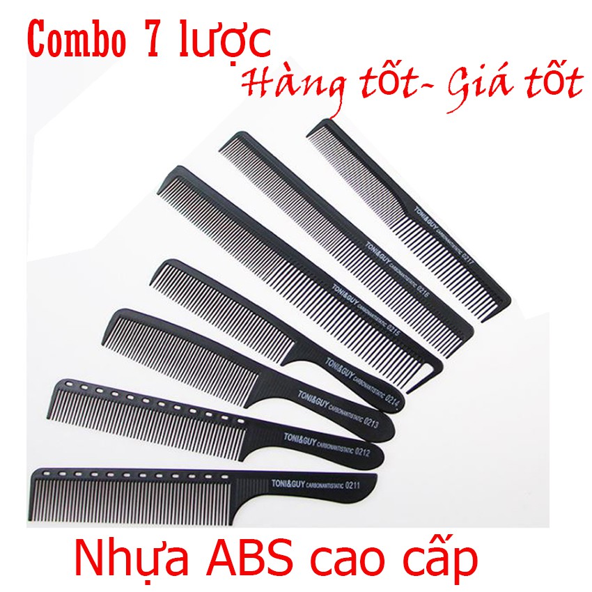 Bộ 7 lược cắt tóc công nghệ Nhật Bản nhựa ABS cao cấp rất tiện khi sử dụng