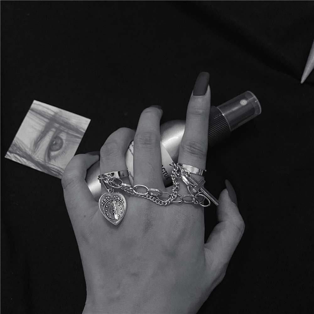 Nhẫn Hở Hình Trái Tim Phong Cách Vintage Dành Cho Nam Và Nữ