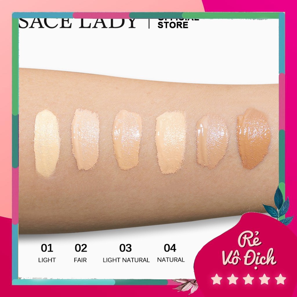 ( HOT NEW ) Set kem lót trang điểm + kem nền dạng lỏng SACE LADY kèm mút xốp chất lượng cao b225 | BigBuy360 - bigbuy360.vn