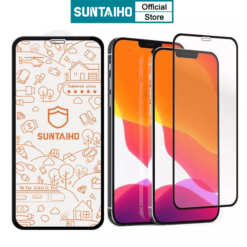 Miếng dán cường lực 100D SUNTAIHO cho điện thoại IPhone 12 Pro Max 11 Pro Max iPhone 6 6s 7 8 Plus 6s Xs Max Xr