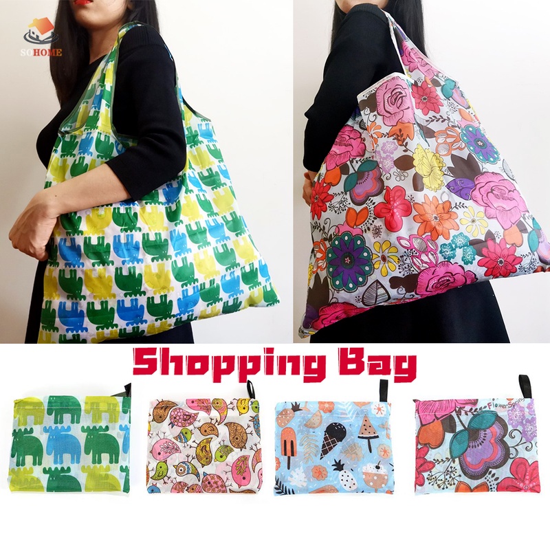 Túi Mua Sắm Dạng Gập In Họa Tiết Thời Trang Thân Thiện Với Môi Trường