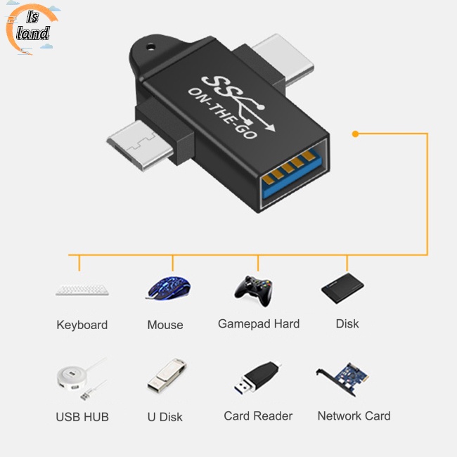 Đầu Chuyển Đổi Otg Type-c / micro Usb Đa Năng 2 Trong 1 Cho Android