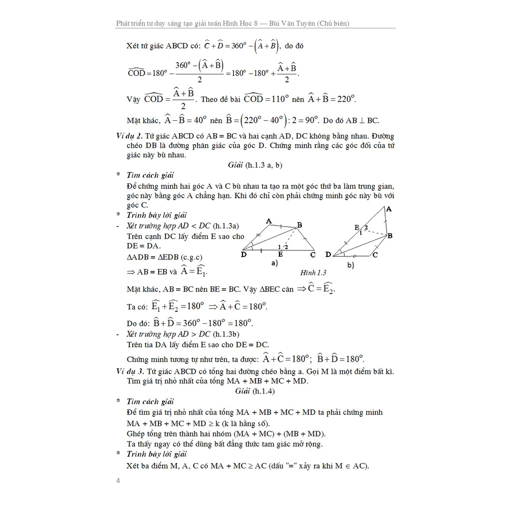 Sách Phát Triển Tư Duy Sáng Tạo Trong Giải Toán Hình Học 8