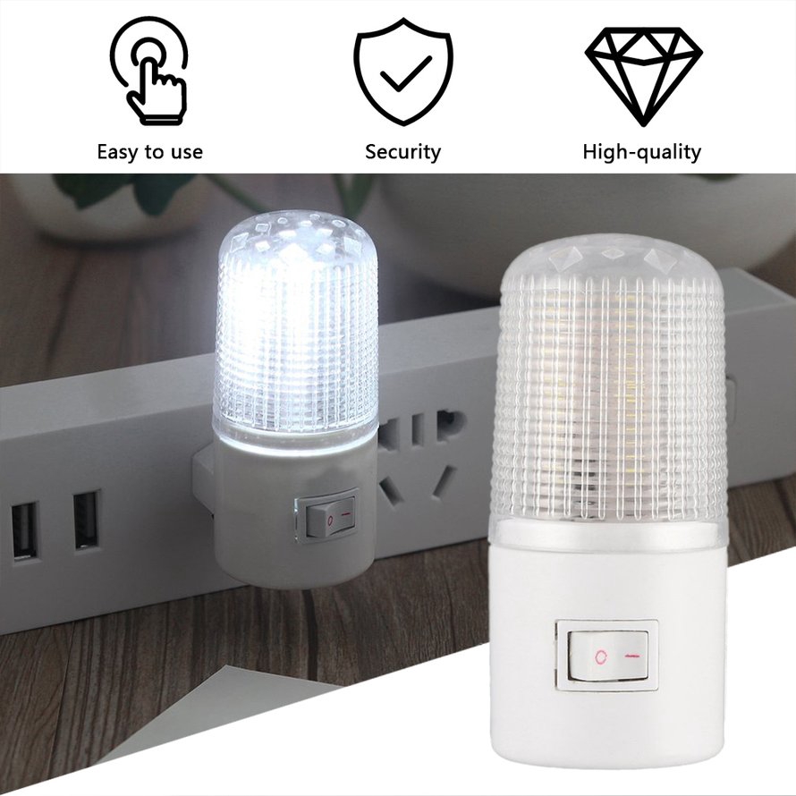 Đèn ngủ LED 4 bóng gắn tường phích cắm US cao cấp tiện dụng