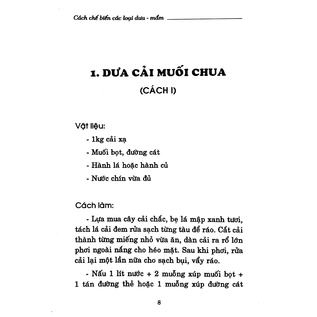 Sách - Cách Chế Biến Các Loại Dưa - Mắm (Tái Bản 2015)