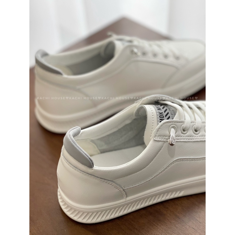 giày thể thao nữ phối gót xám dây chun MM2207