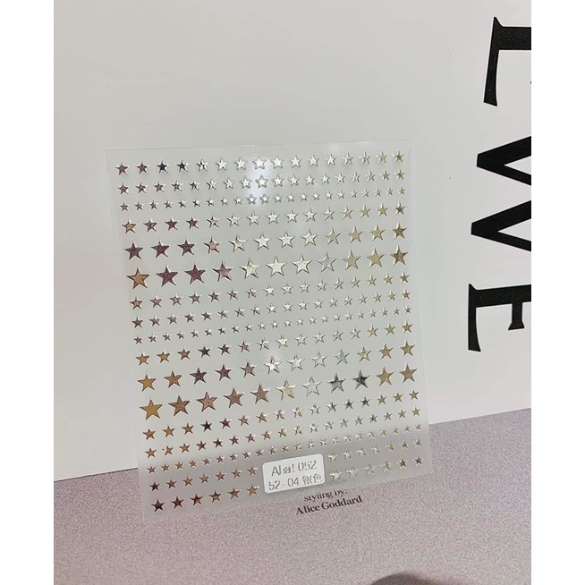 Sticker lụa sao - tim dán móng tay
