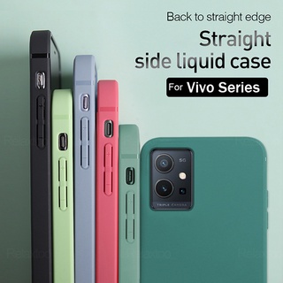 Ốp Lưng Vivo Cho Vivo Y76 Y76s Y74s Y77 Y55S Y75 Y55 T1 5G Y33S 5G Matte Case Sang Trọng Vuông Màu Macaron Lỏng Chống Sốc Bảo Vệ Camera Vỏ Mềm