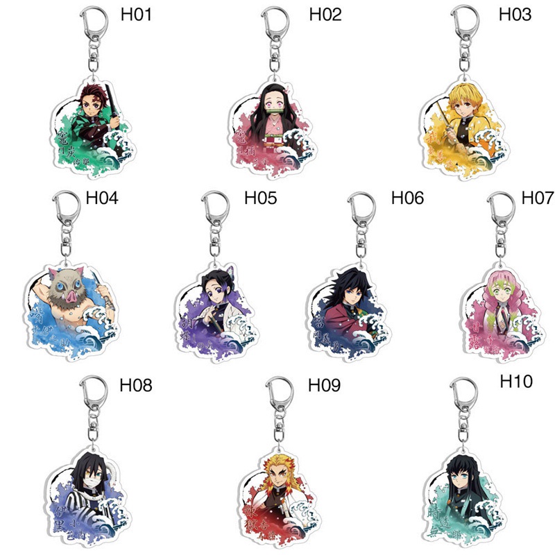 Móc khóa nhựa acrylic hình anime Demon Slayer Kimetsu no Yaiba