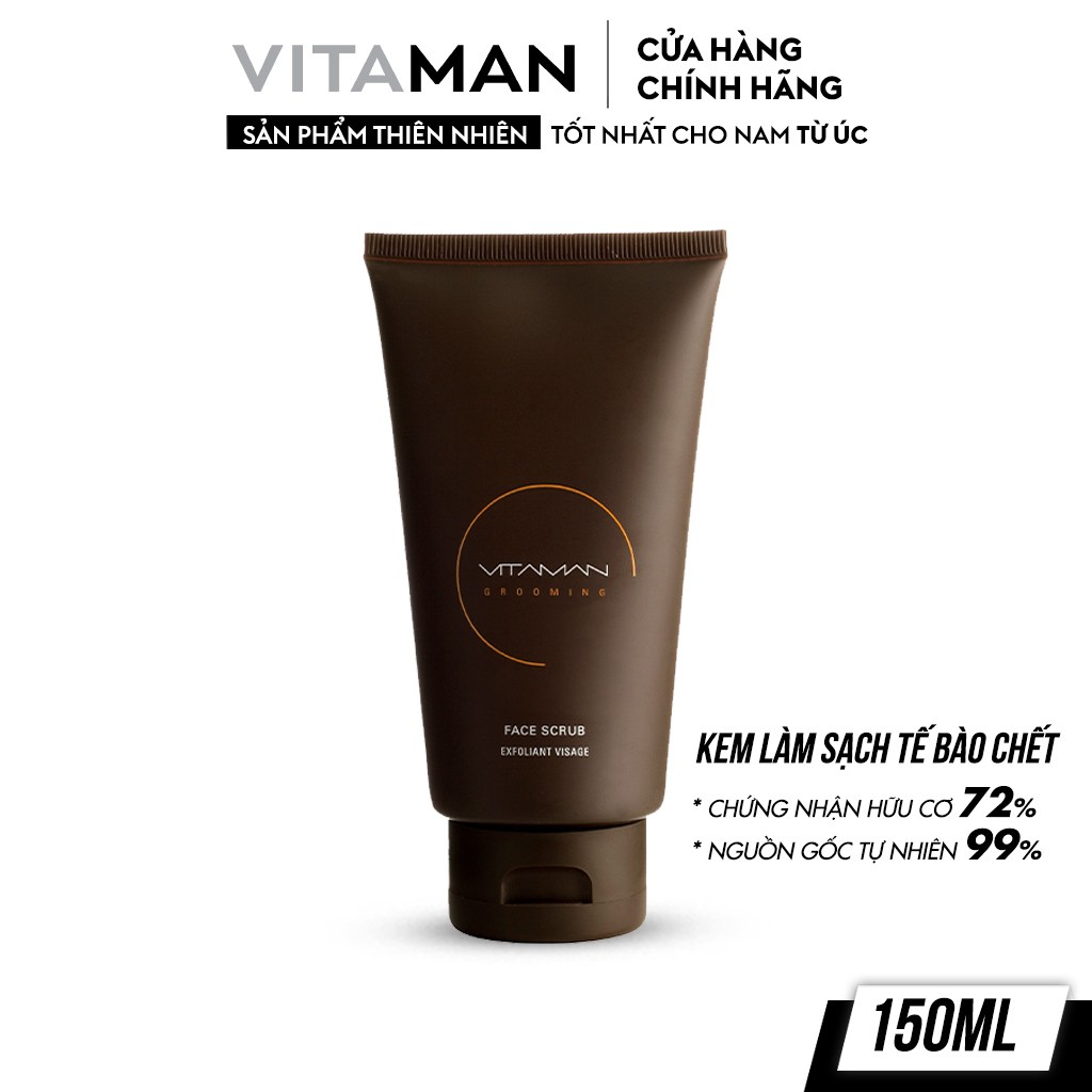 Kem Làm Sạch Tế Bào Chết Cho Da Mặt Dành Cho Nam Vitaman Grooming Face Scrub 100ml