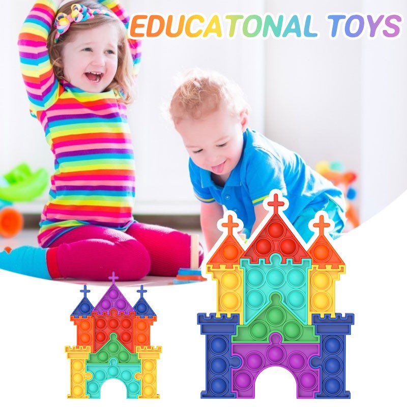 IN STOCK Rodent Pioneer Castle Jigsaw Puzzle I am a master child mental arithmetic desktop puzzle silicone toy firstonly.vn