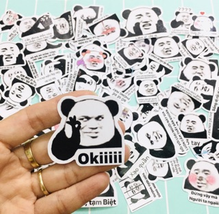 70 Sticker gấu trúc meme ép lụa bóc dán