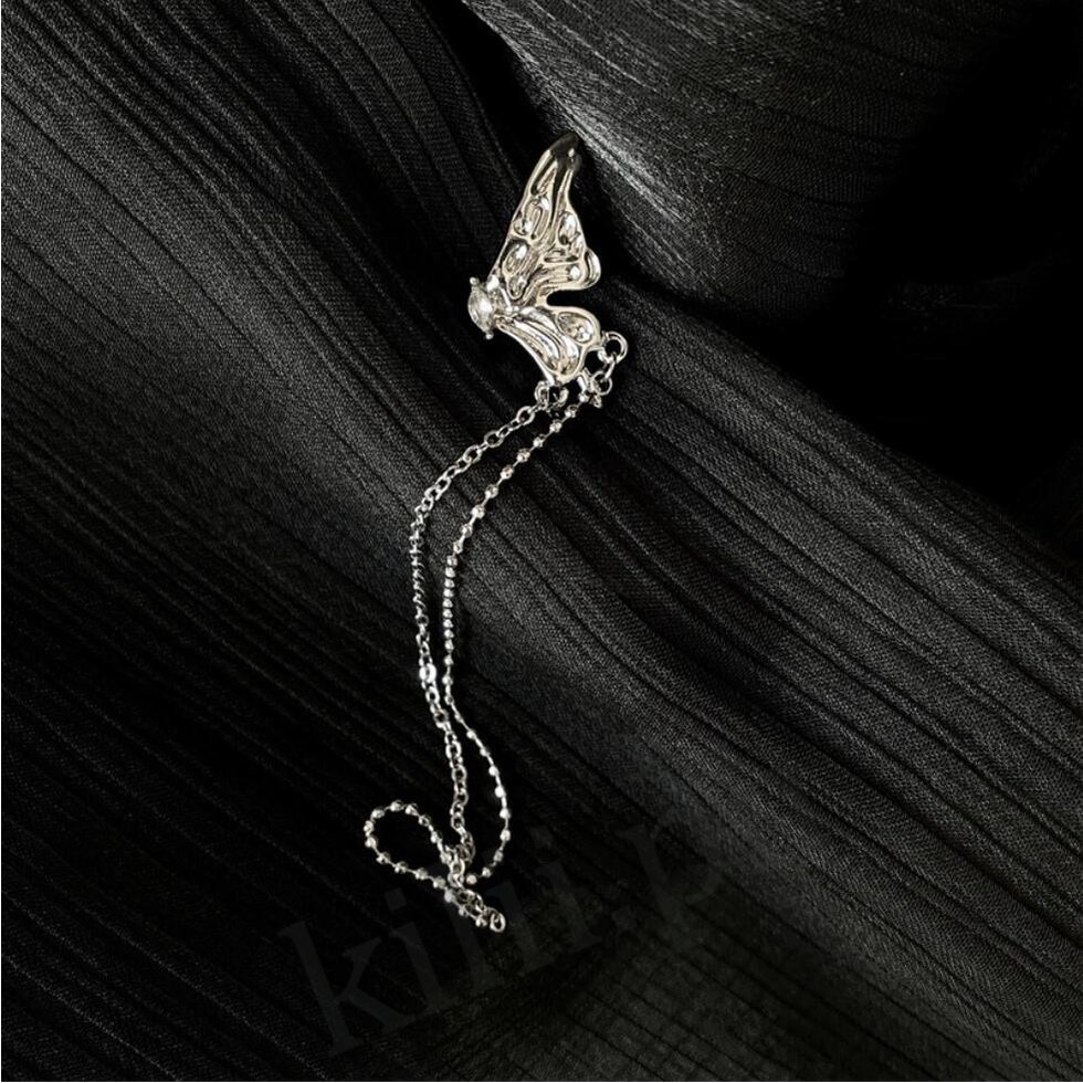 Kilii Khuyên Tai Dạng Kẹp Hình Bướm Tua Rua Không Xương Không Cần Xỏ Lỗ Cho Nữ