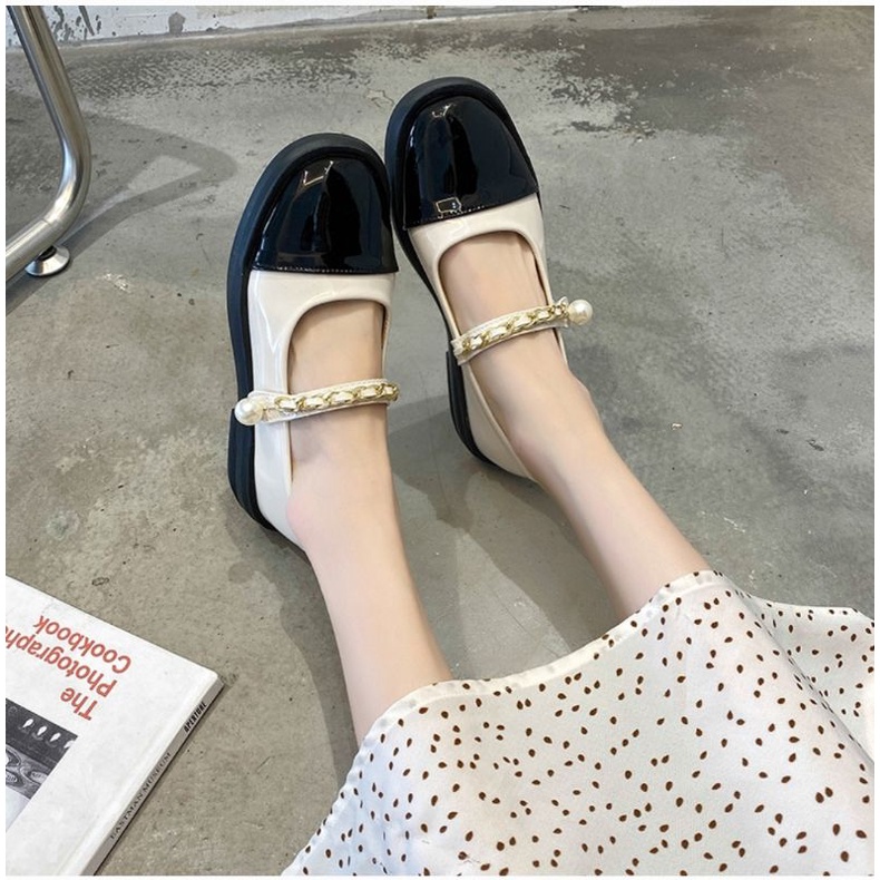 Giày Nữ Ulzzang Đế 3cm Quai Đính Ngọc Loại 1 Có Sẵn Kèm Ảnh Thật