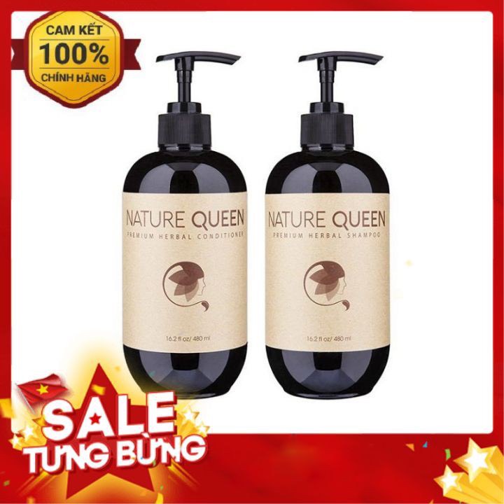 combo  Gội và  Xả NATURE QUEEN 480ml - Cao Cấp Sao Thái Dương có tác dụng làm sạch da đầu và tóc