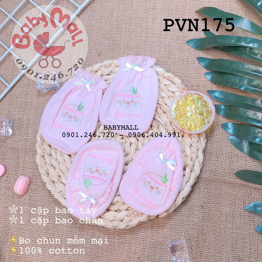 Set bao tay chân Baby 2489 cao cấp (chọn mẫu ngẫu nhiên bé trai/gái)