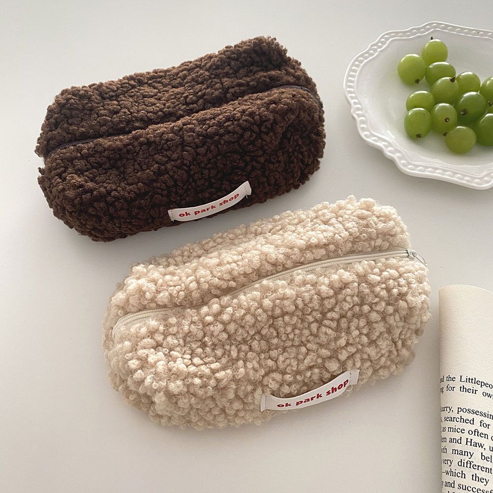 Túi đựng bút mỹ phẩm bằng cashmere sức chứa lớn nhiều màu thời trang đơn giản đáng yêu