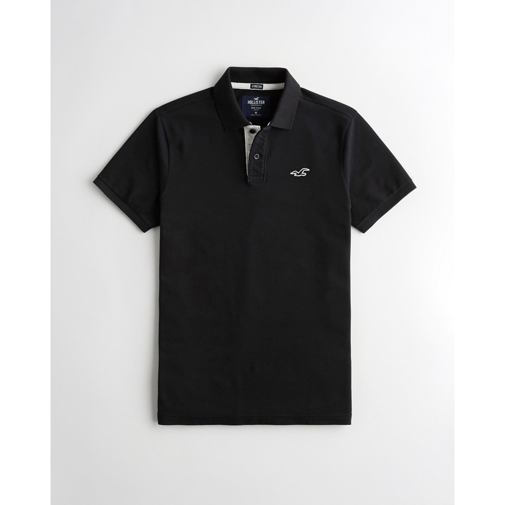 Áo thun nam Hollister HOL-PO223 Stretch Polo black