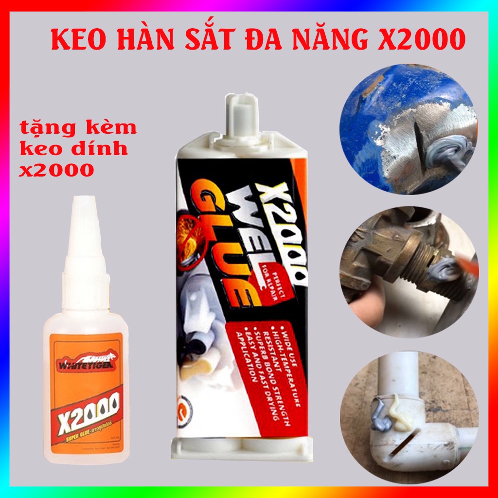 Dung dịch keo vá sắt - thép Wel Glue dễ dàng sử dụng, Keo hàn sắt - thép siêu bền bỉ giá rẻ tặng kèm lọ keo dính x2000