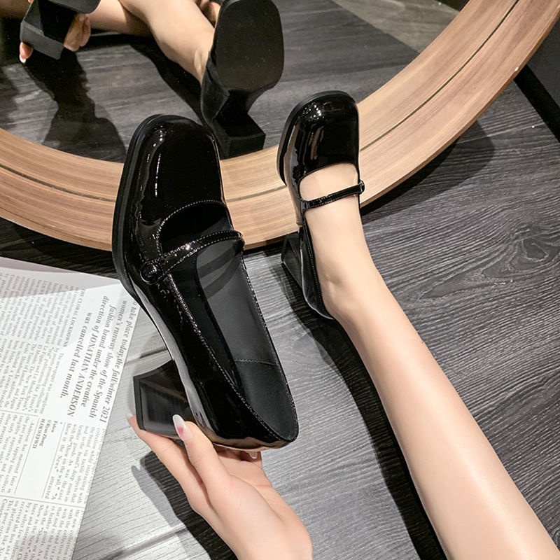 Giày cao gót Mary Jane Giày Cao Gót Thiết Kế Mới Thời Trang Mùa Xuân Theo Phong Cách Pháp