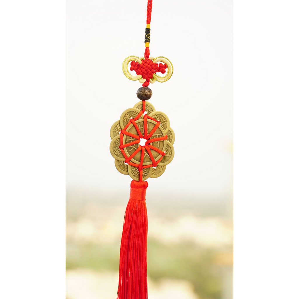 Dây xe treo phong thủy đồng tiền Mai Hoa Thập Toàn | BigBuy360 - bigbuy360.vn