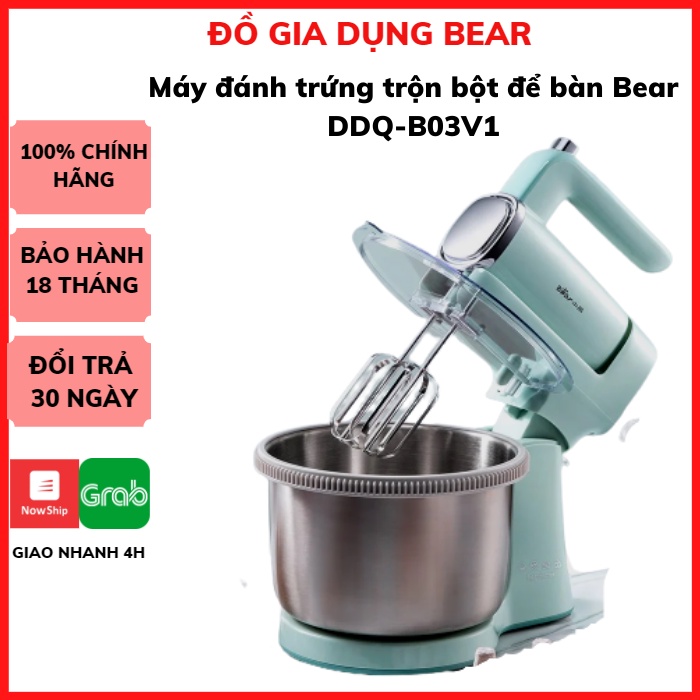 Máy đánh trứng Cầm Tay Mini Để Bàn Đa Năng Bear DDQ-B03V1 (Bản Quốc Tế)_ Máy Đánh Trứng Trộn Bột_Đánh Kem, BH 18 tháng