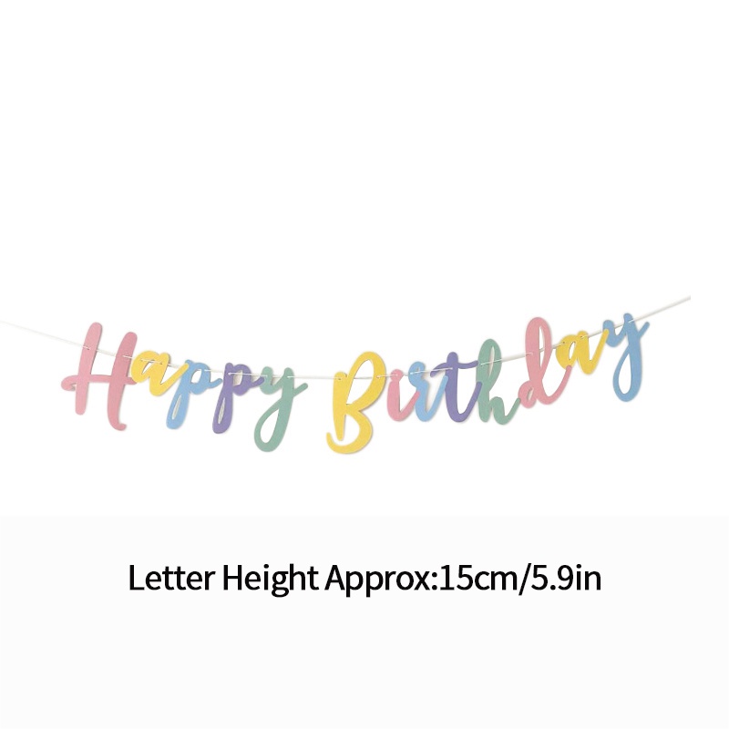 Dây Cờ Treo In Chữ Happy Birthday Màu Sắc Ngọt Ngào Dùng Trang Trí Tiệc Sinh Nhật