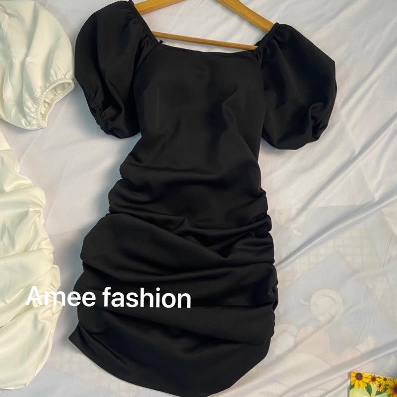 Váy đầm nữ body đan dây lưng nhún hông HT06 | BigBuy360 - bigbuy360.vn