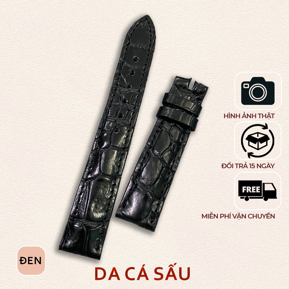 Dây đồng hồ da cá sấu TIẾN CÔNG trẻ trung thời trang đủ size DD1004