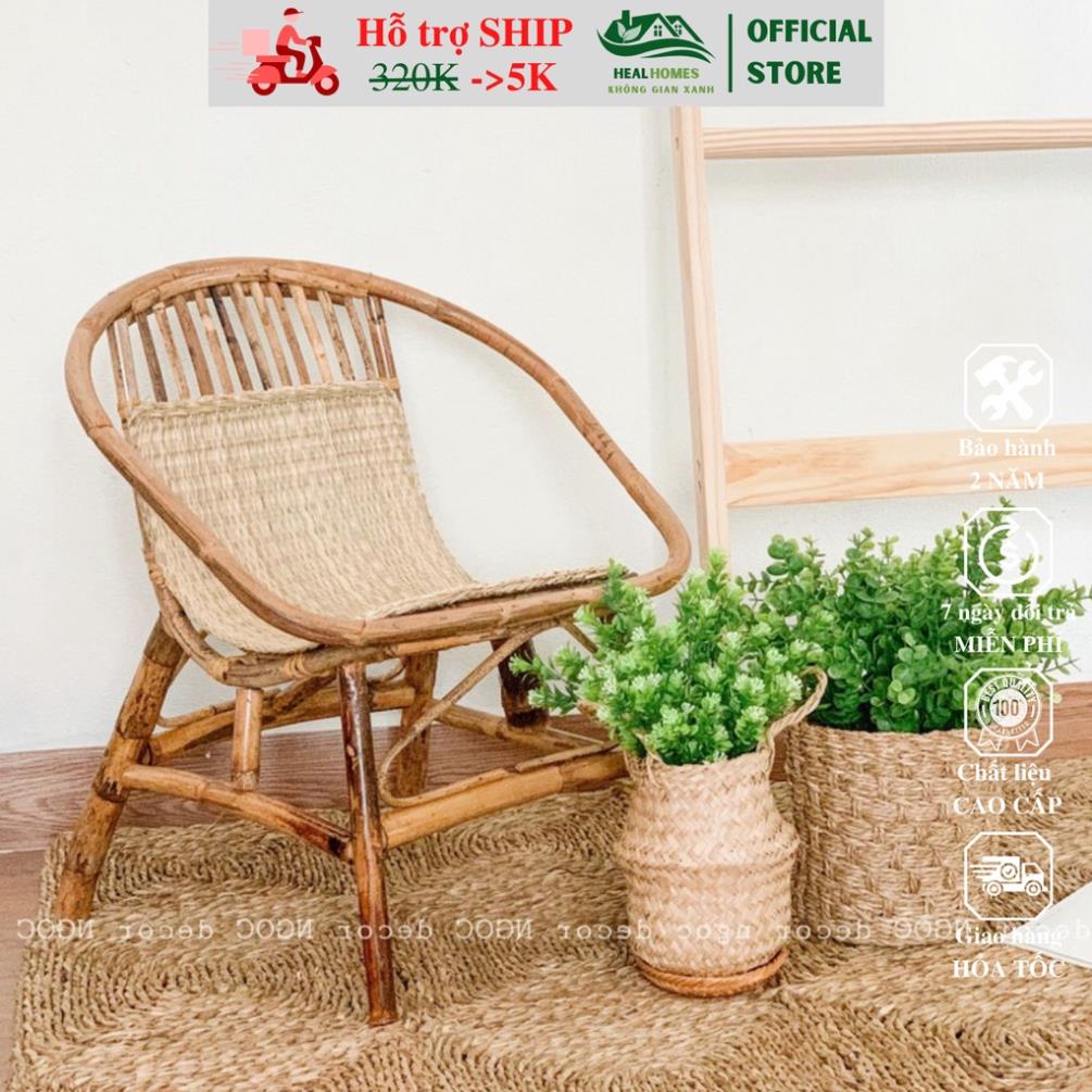 Ghế lười thư giãn mây tre con sò Cao Cấp, trang trí sân vườn ban công, decor phòng khách, bàn ghế uống trà / Đà Nẵng