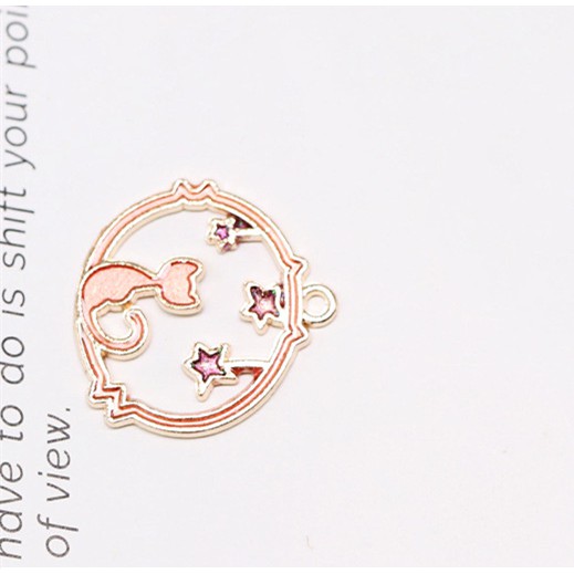 Jianzai Bán Sỉ!Mặt Dây Chuyền/Móc Chìa Khóa Hình Chú Mèo Dễ Thương Chất Liệu Hợp Kim diy