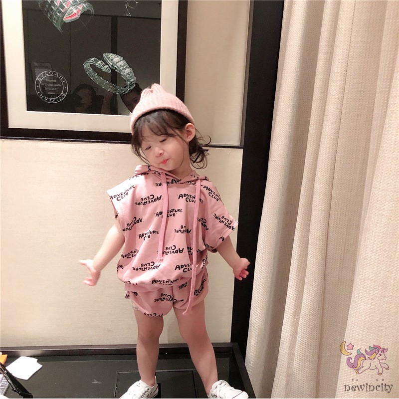 Set Áo Thun Tay Ngắn &amp; Quần Short Cho Bé Gái