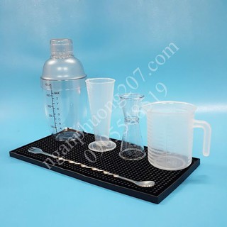 Combo 6 dụng cụ quầy pha chế ( Shaker 530ml in)