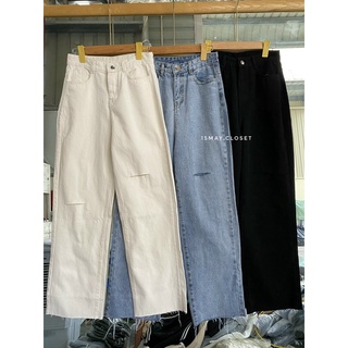 QUẦN JEANS SUÔNG RÁCH GỐI (kèm ảnh thật)