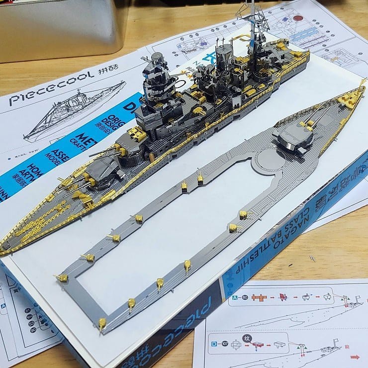 Mô Hình Kim Loại 3D Piececool Tàu Chiến Thiết Giáp Hạm Nhật Bản Nagato Battleship