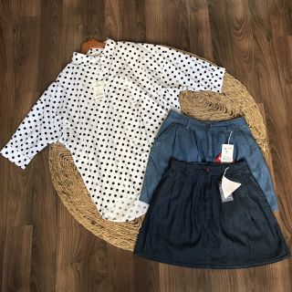 Chân váy denim polham