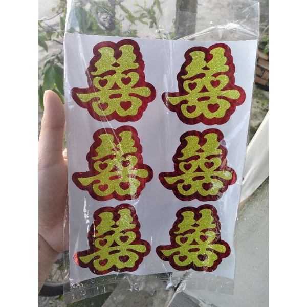 Decal trái tim dán trầu cau, trái cây, trang trí mâm quả