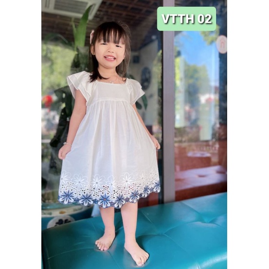 Váy Thêu Cho Bé 1-10 Tuổi 10-40kg  2 Lớp Dáng Xòe Chữ A  Đầm Bé Gái Sofia Candy Mia