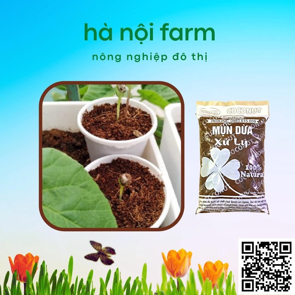 Mùn Dừa, Xơ Dừa Đã Qua Xử Lý - Túi 10lit . Trồng Rau Sạch, ươm hạt