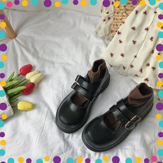 [ORDER] Giày nữ ulzzang 2 quai da Hàn Quốc (FORM RỘNG ĐI LÙI 1 SIZE)