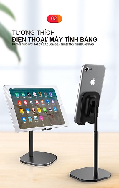 Giá Đỡ Điện Thoại, Máy Tính Bảng Để Bàn Hợp Kim Nhộm Có Thể Xoay Điều Chỉnh Nhỏ Gọn Desktop Support K1 | BigBuy360 - bigbuy360.vn