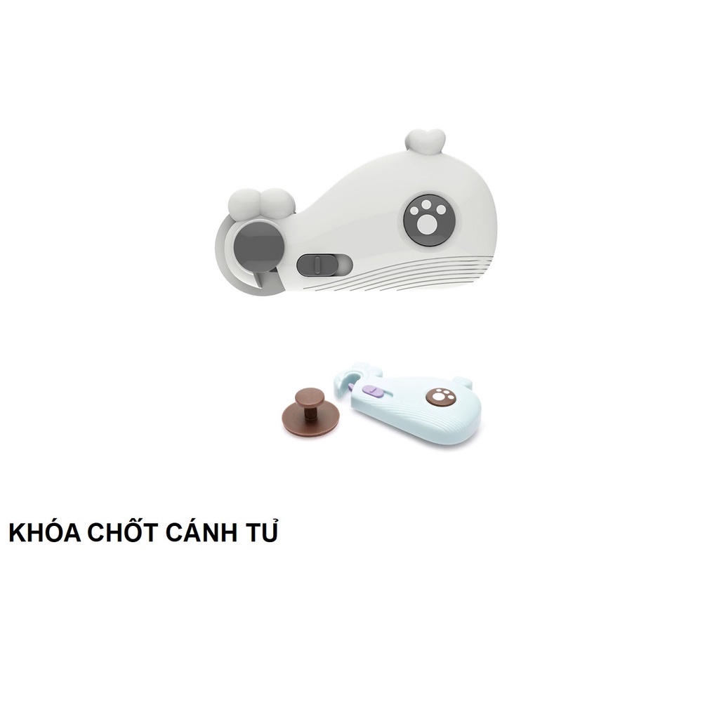 Khóa Cánh Tủ - Taky, Chốt Hình Cá Voi Dễ Thương, An Toàn Cho Bé, Tiện Dụng Cho Gia Đình Có Trẻ Nhỏ 3108