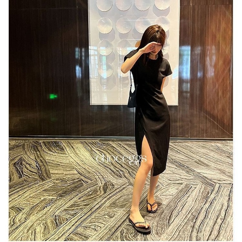 Đầm Thun Tay Ngắn Màu Sắc Thời Trang Dành Cho Nữ