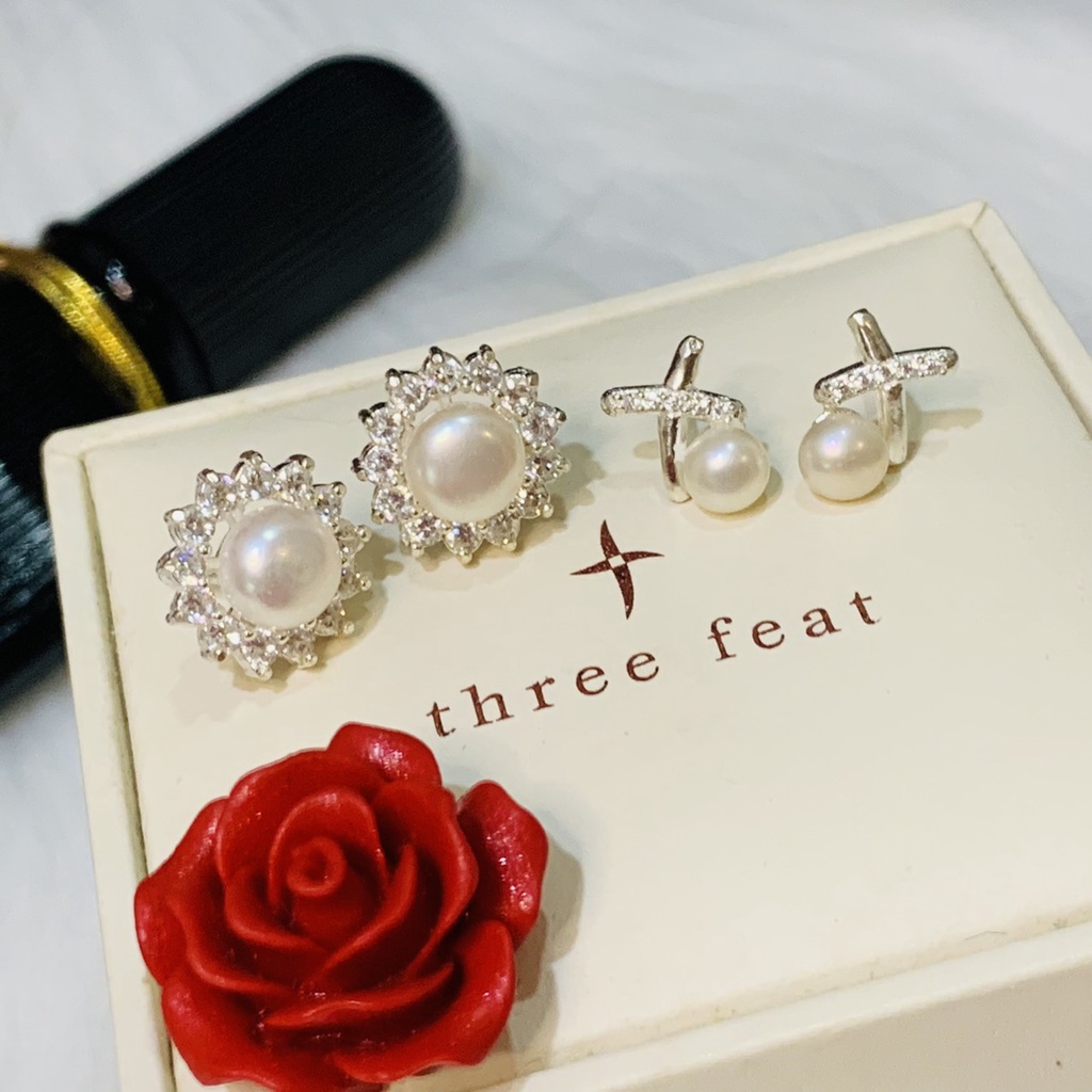 37. Bông tai bạc 925 kiểu Hoa/Caro | Độc lạ | Vintage Necklace|| Si Nhật | Japan | 2HAND | trang sức nhật bản