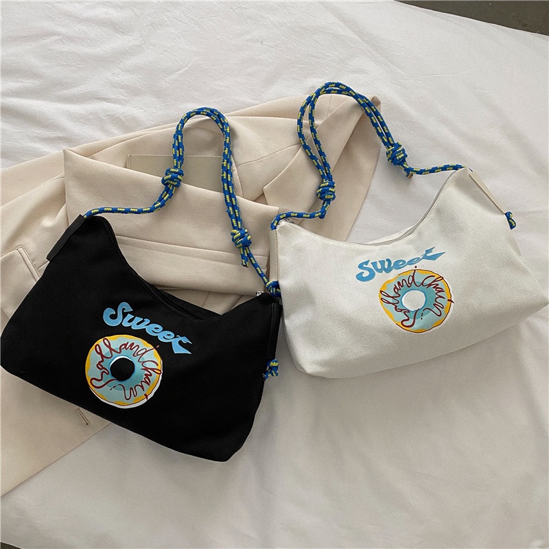 Túi Xách Vải Canvas Thiết Kế Đơn Giản Thời Trang Mùa Thu Cá Tính