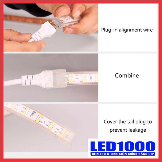 Đèn led đây đôi 2835 220V Cuộn 1m Led - Led đôi quấn cây  hàng công ty LTP Lightin