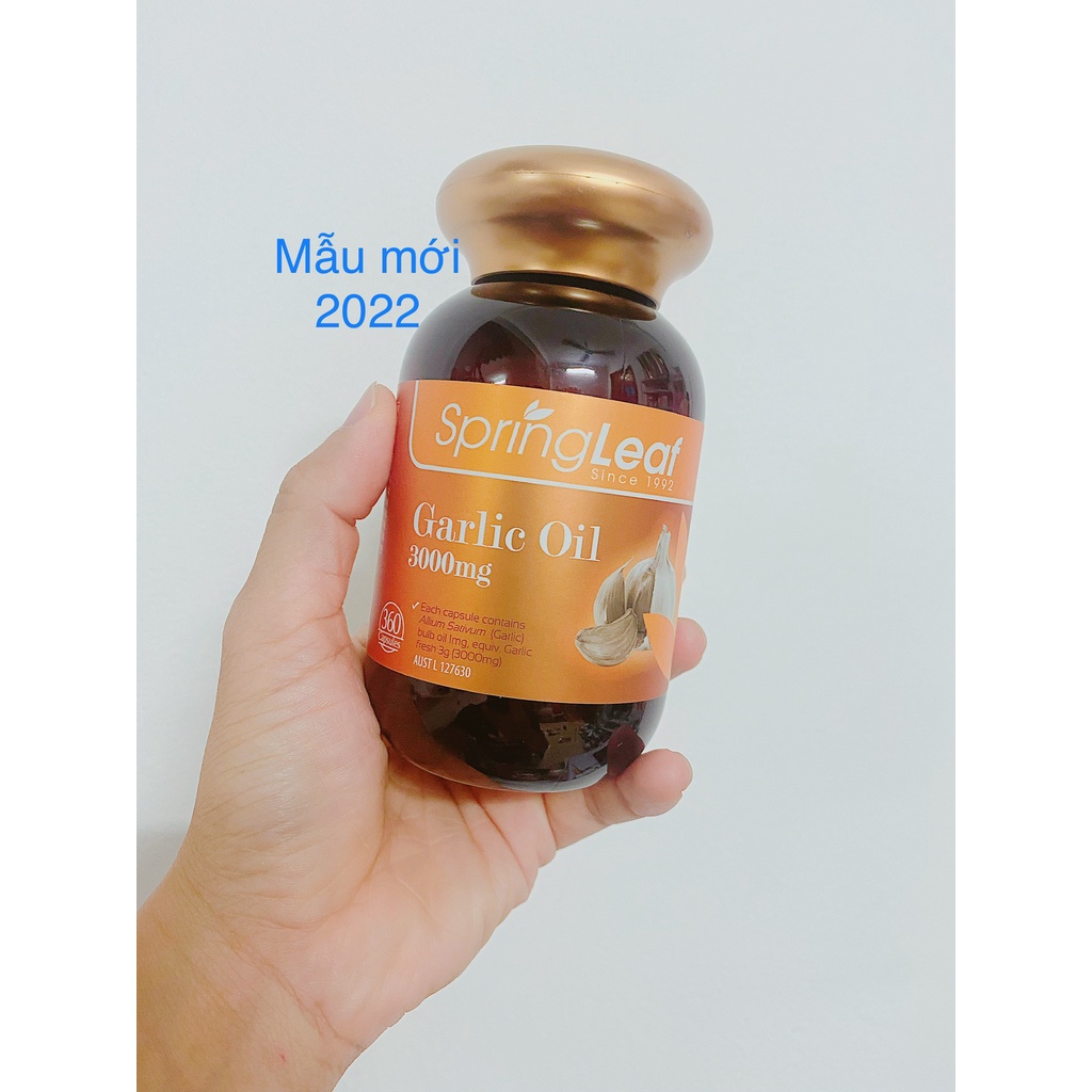 [Mẫu mới nhất] Viên Uống Tinh Dầu Tỏi Garlic Oil 3000mg Spring Leaf 365 viên - Xuất xứ Úc