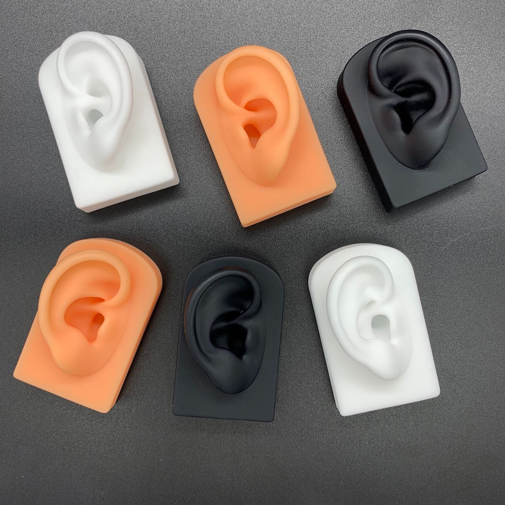 [Hàng mới về] Mô hình tai giả bằng silicon màu đen dùng tập luyện tại nhà/văn phòng