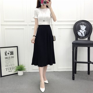 Chân váy dài xếp li (oder) có ảnh thật